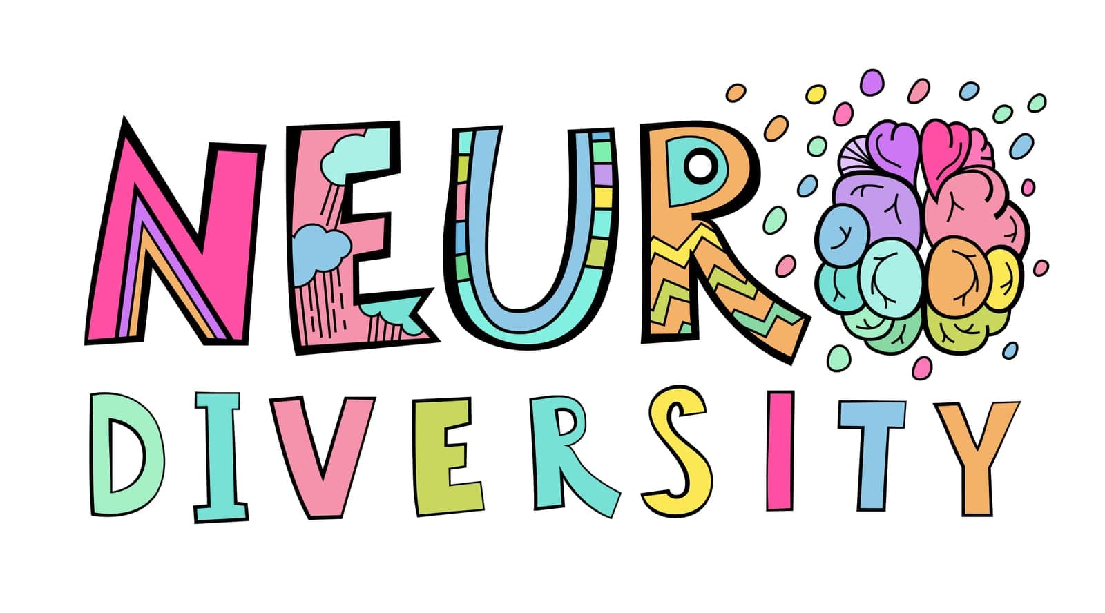Neurodiversity illustration representing diverse minds